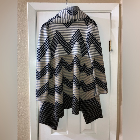COPY - ANTHROPOLOGIE Field Flower Striped Chevron Cardigan Sweater Coat small - Picture 3 of 5